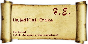 Hajmási Erika névjegykártya